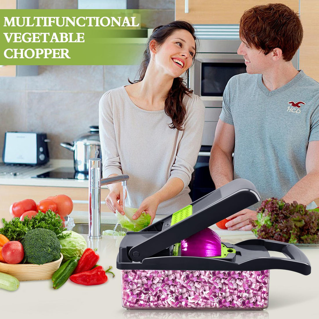 18 In 1 Vegetable Chopper, Mandoline Vegetable Slicer Multifunctional,