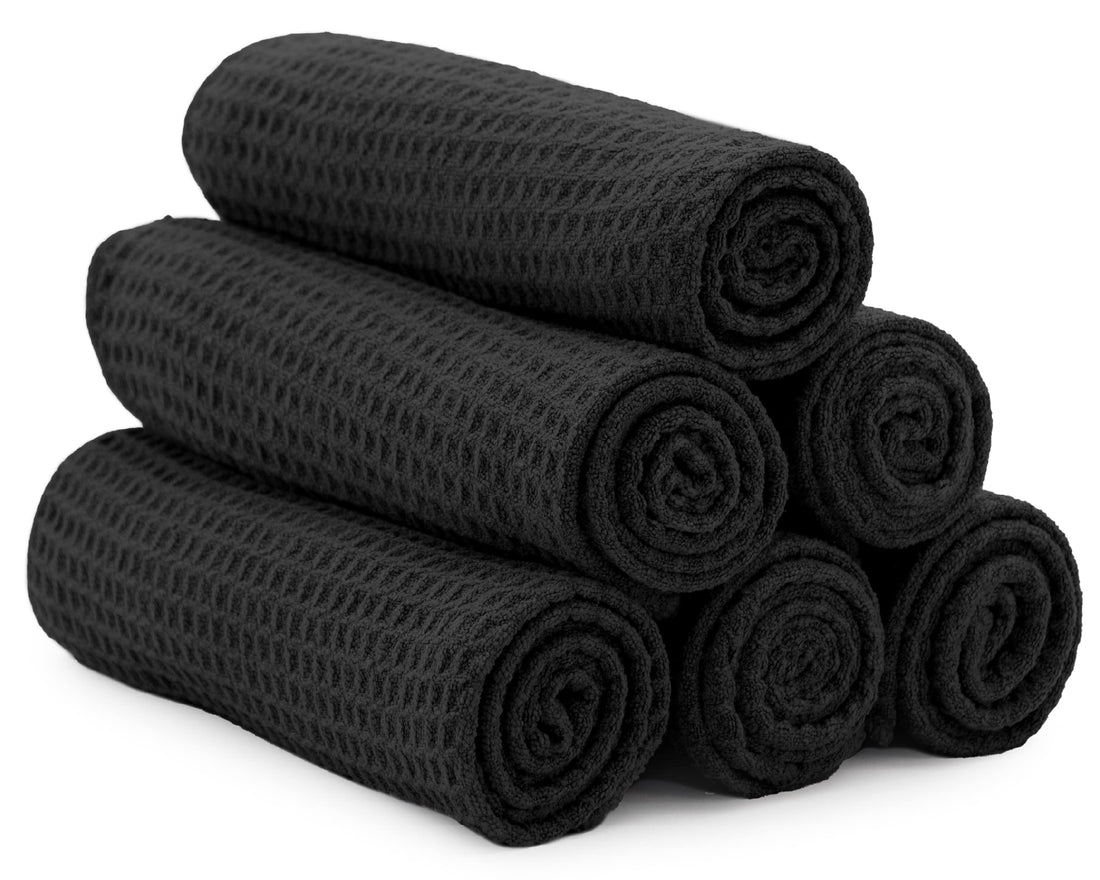 S&T INC. Microfiber Gym Towel, Yoga Towel for Home, Gym Bag and Workout Equipment, 16 Inches x 27 Inches, 6 Pack