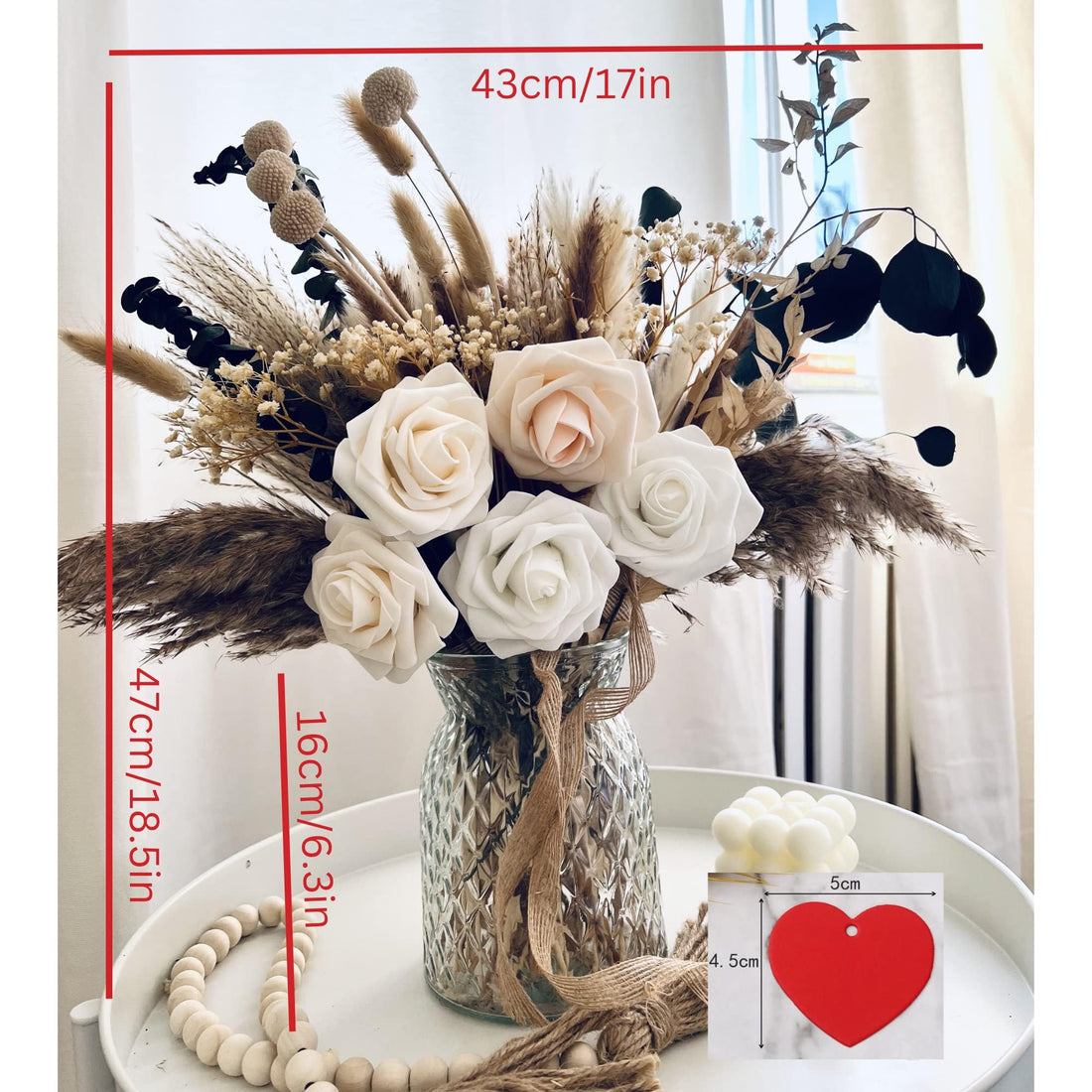 100pcs Artificial Flower Arrangements with Vase Included, Dining Table Centerpiece, Thanksgiving Christmas Pampas Grass Floral Centerpieces, Coffee Table Decor, Faux Flowers in Vase, Centro de Mesa