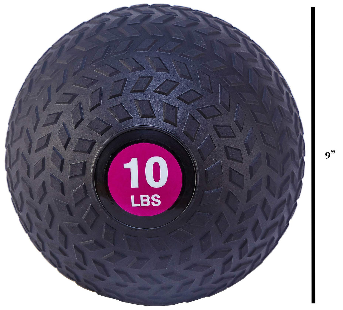 Fitvids Workout Exercise Fitness Weighted Medicine Ball, Wall Ball and Slam Ball, Slam Ball, 10 Pounds