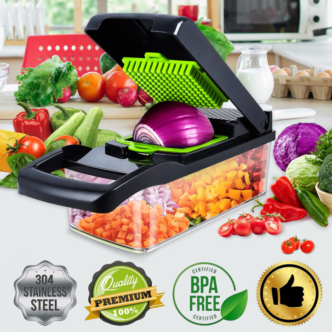 18 In 1 Vegetable Chopper, Mandoline Vegetable Slicer Multifunctional,