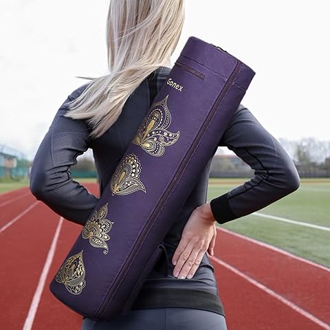 Gaiam Cargo Yoga Mat Bag, Full-Zipper Yoga Mat Carrier with Adjustable Strap, Front & Exterior Phone Pocket with Earbuds Slit, Stylish & Functional Fitness Mat Holder for Women & Men